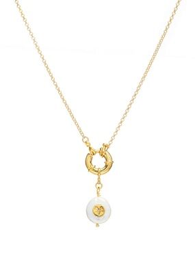 Taurus Zodiac Pearl Charm Necklace - 24k gold plating and freshwater pearl 00884